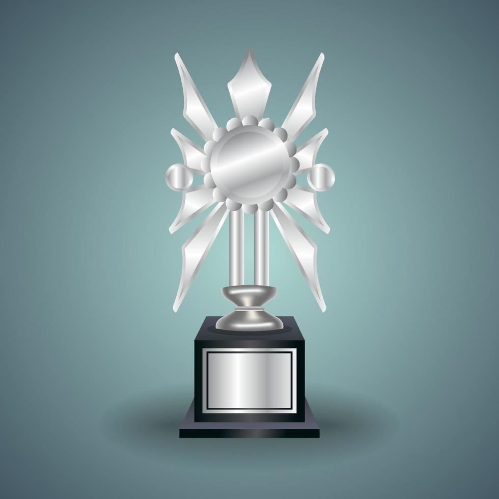 Winner's trophy icon. Silver Trophy vector