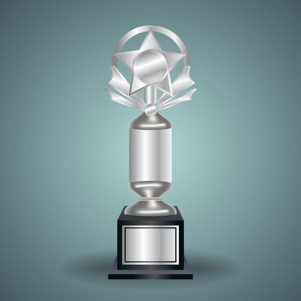 Winner's trophy icon. Silver Trophy vector