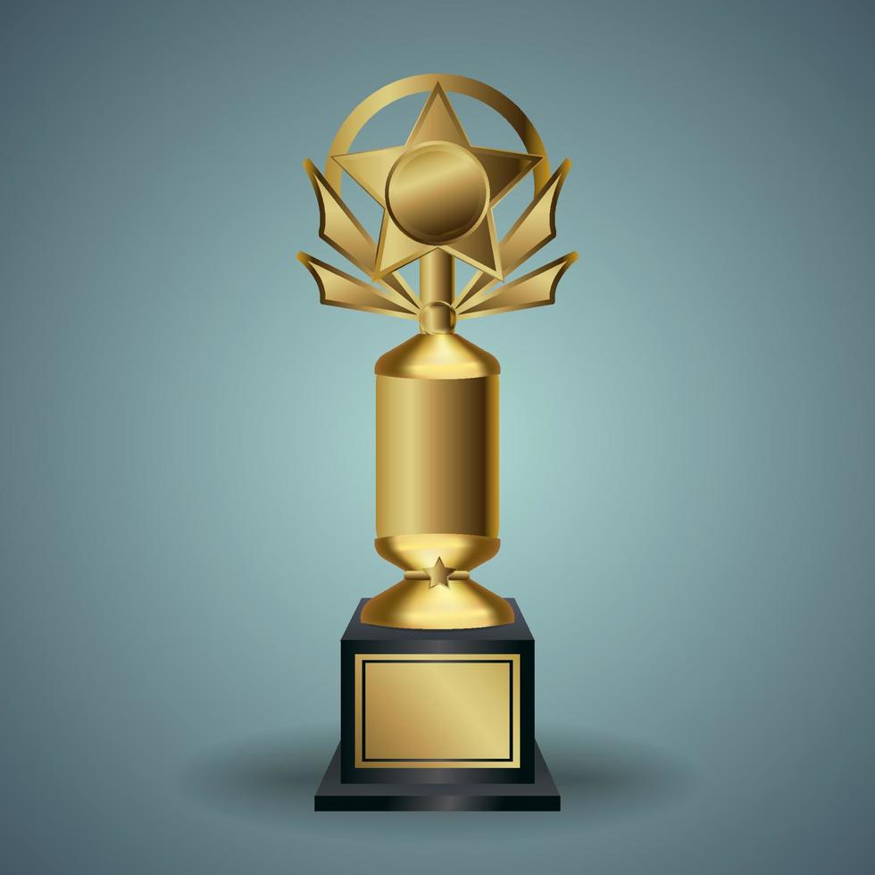 Golden Winner's trophy icon. vector