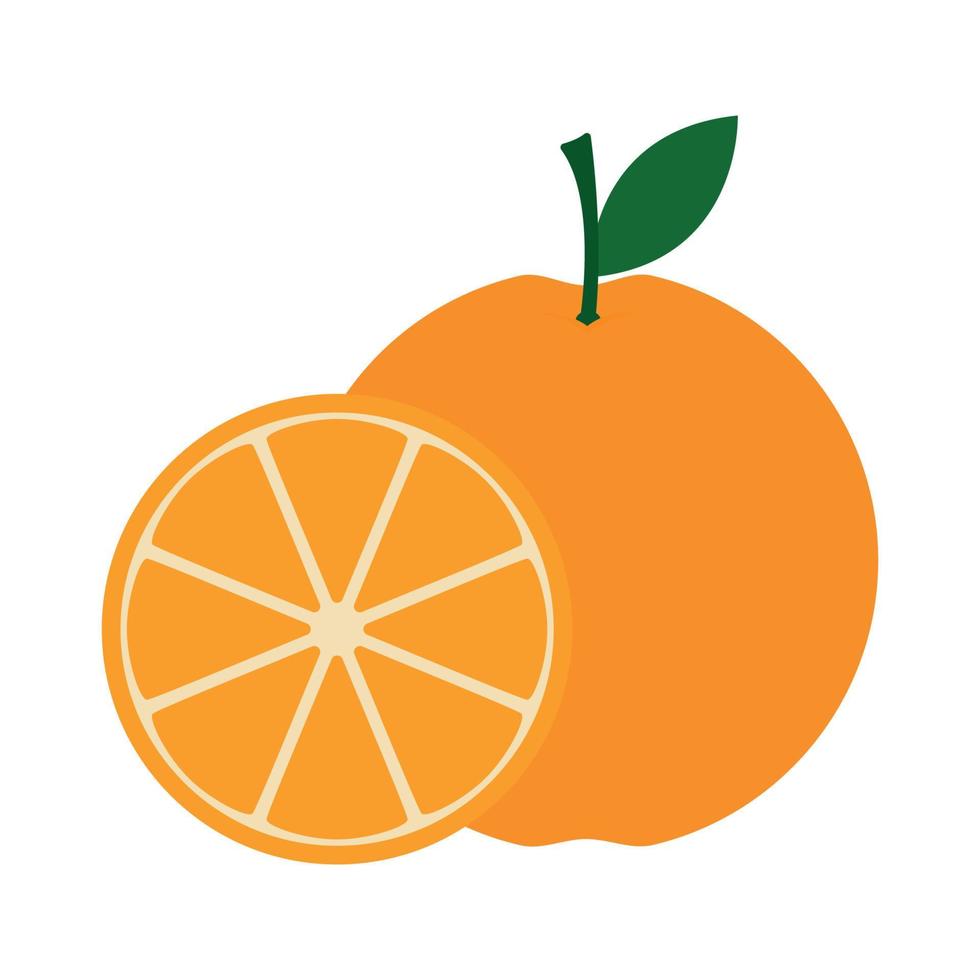 Orange fruit slice vector png for cute icon and clipart vitamin c