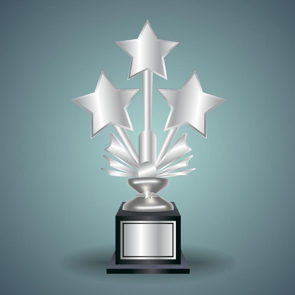 Winner's trophy icon. Silver Trophy vector