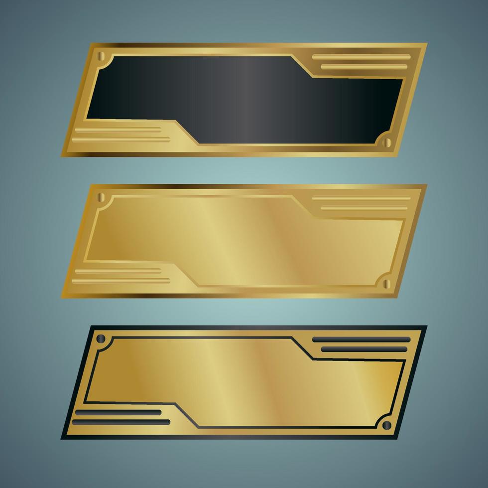 Elegant Golden Name Plate vector