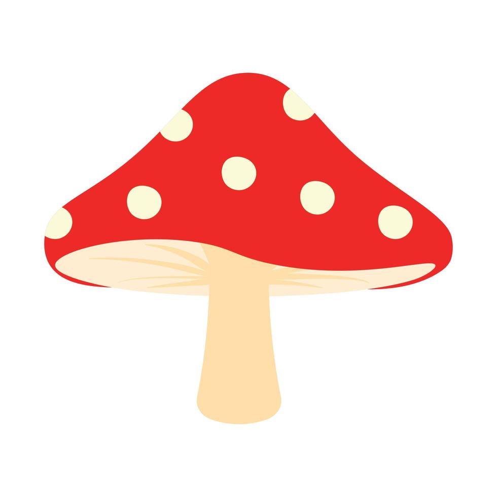 Cute Flat Mushroom Icon Clipart Vector Graphic Design