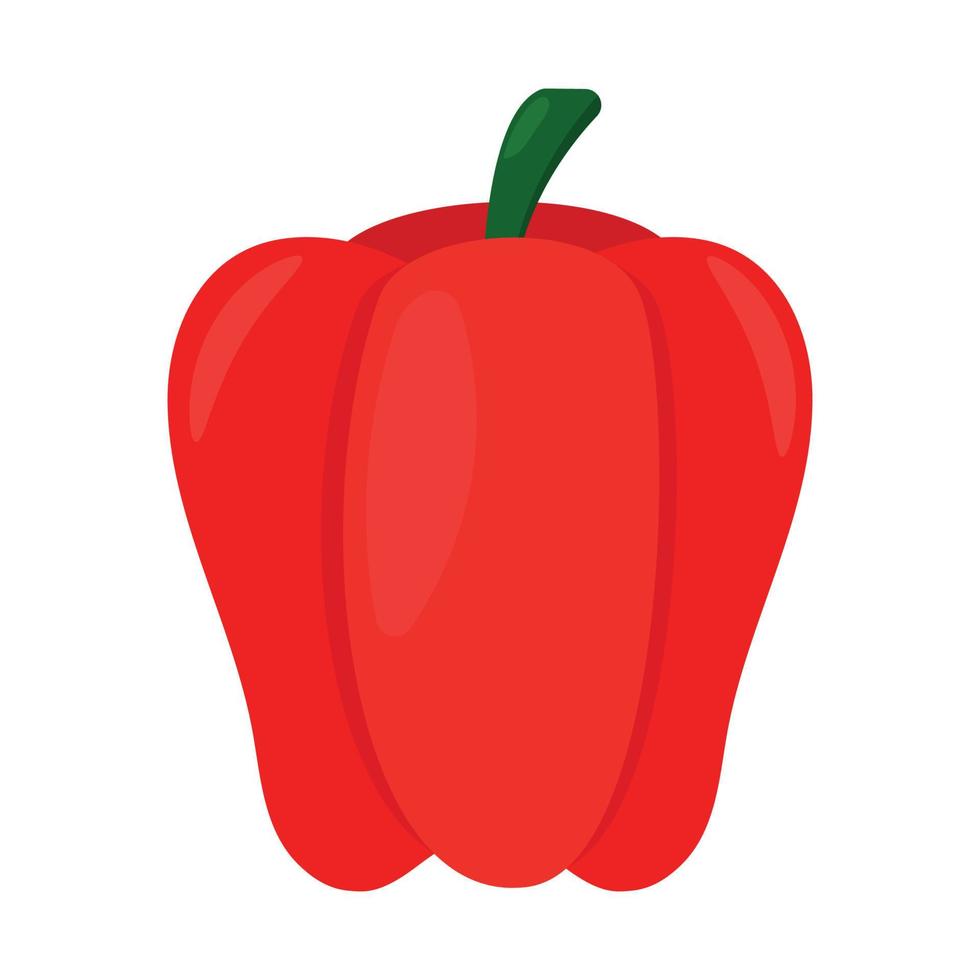 Red Cartoon Pepper Paprika Icon Clipart for Vegetables and Spices Vector