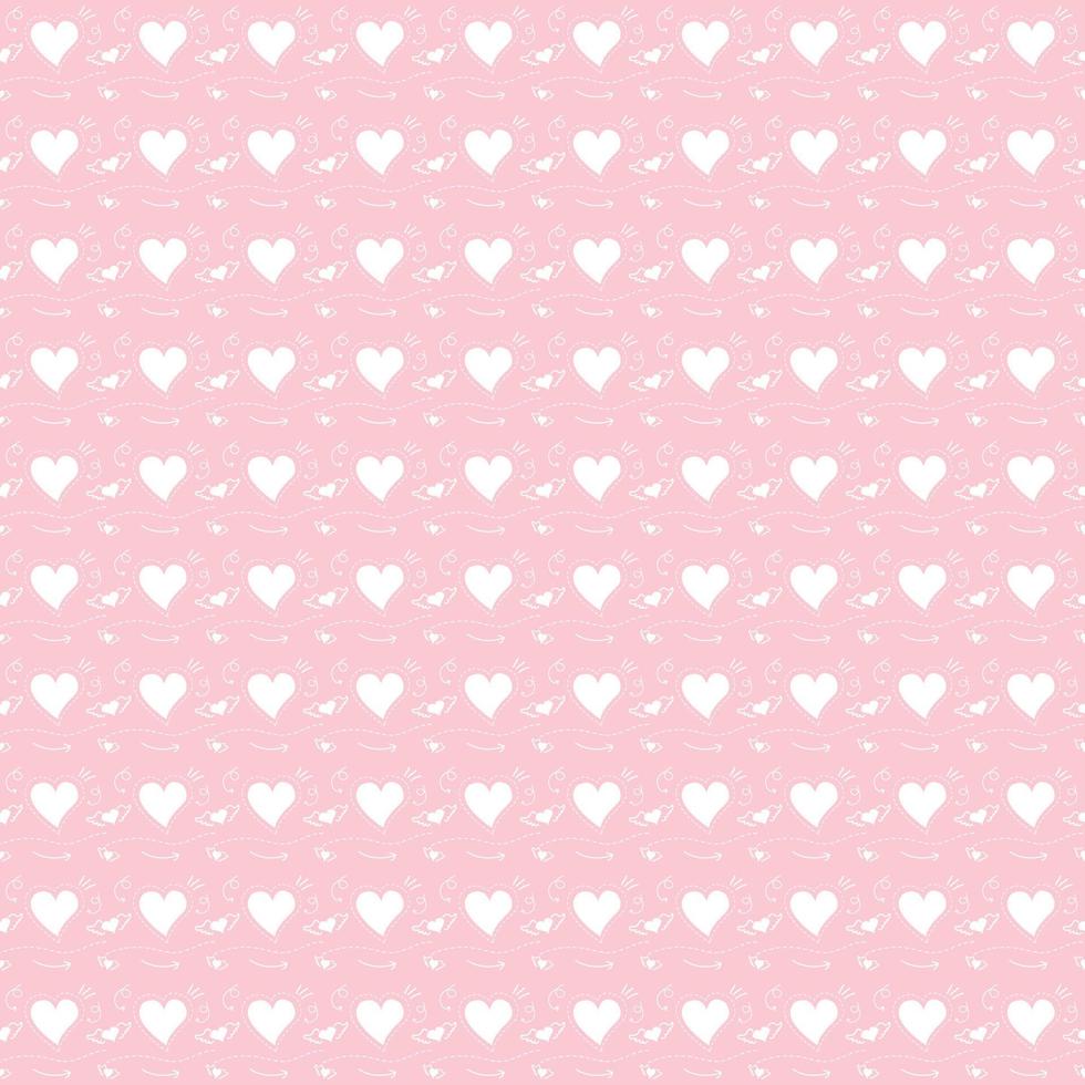Seamless cute heart pattern Suitable for making gift wrapping paper or wallpaper on the wall of the room, fabric pattern or notebook cover. vector