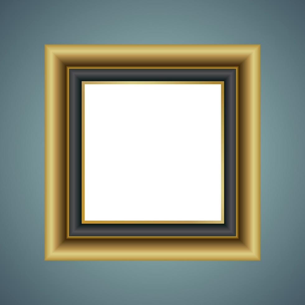 Gold frame isolated on white center object vector