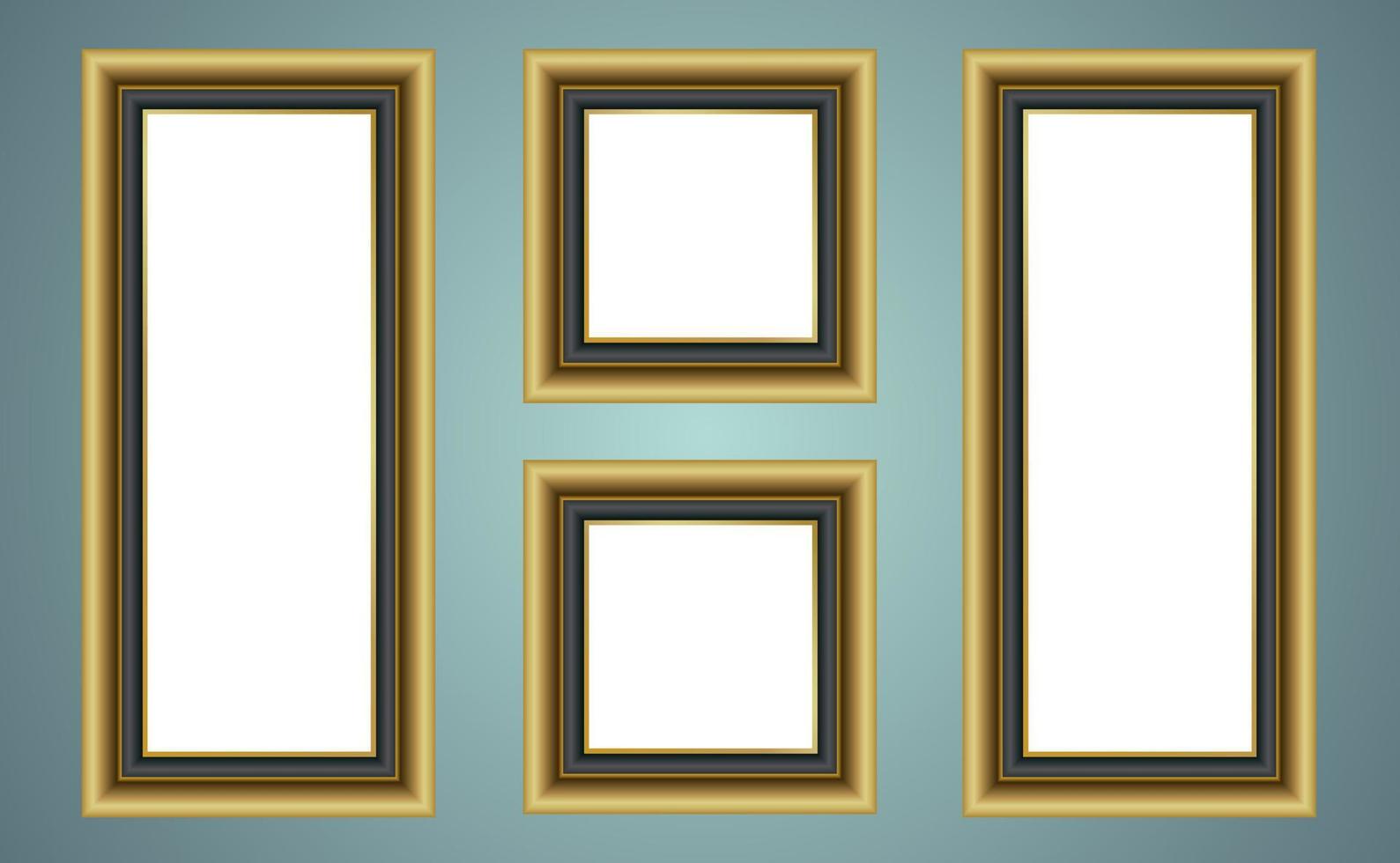 Gold frame isolated on white center object vector