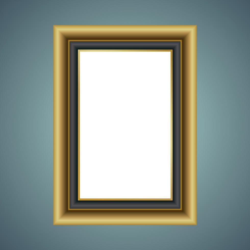 Gold frame isolated on white center object vector