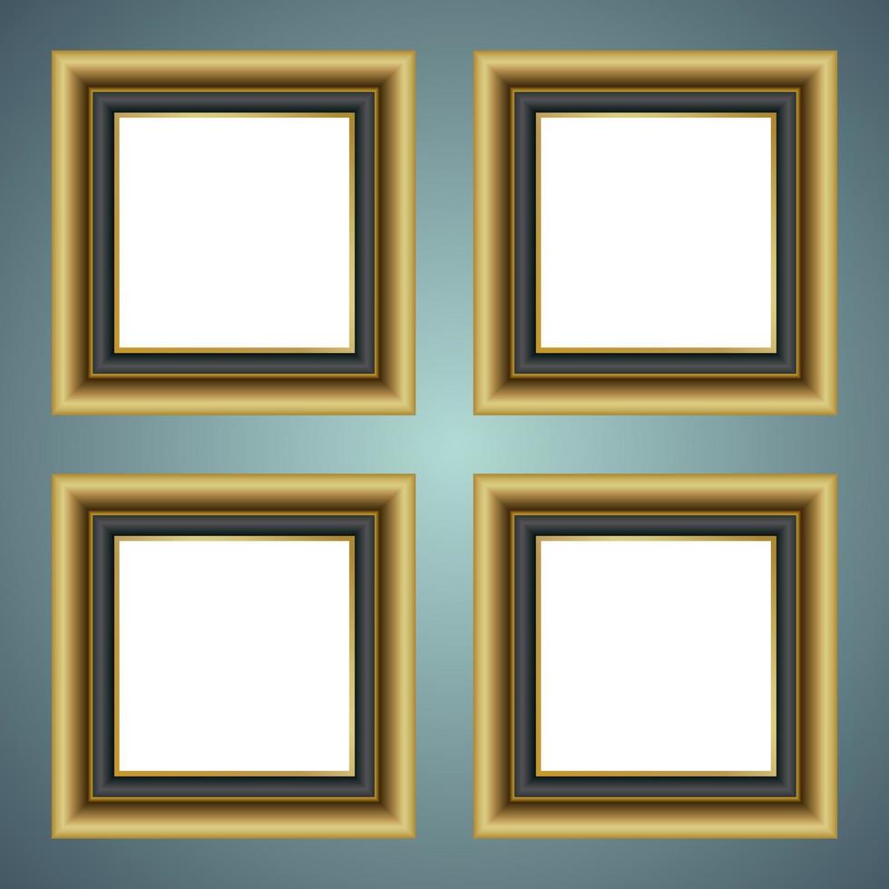 Gold frame isolated on white center object vector