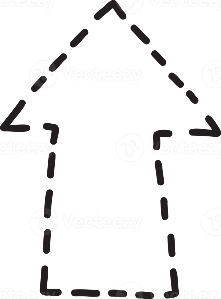 ilustración de doodle de flecha sobre fondo transparente png