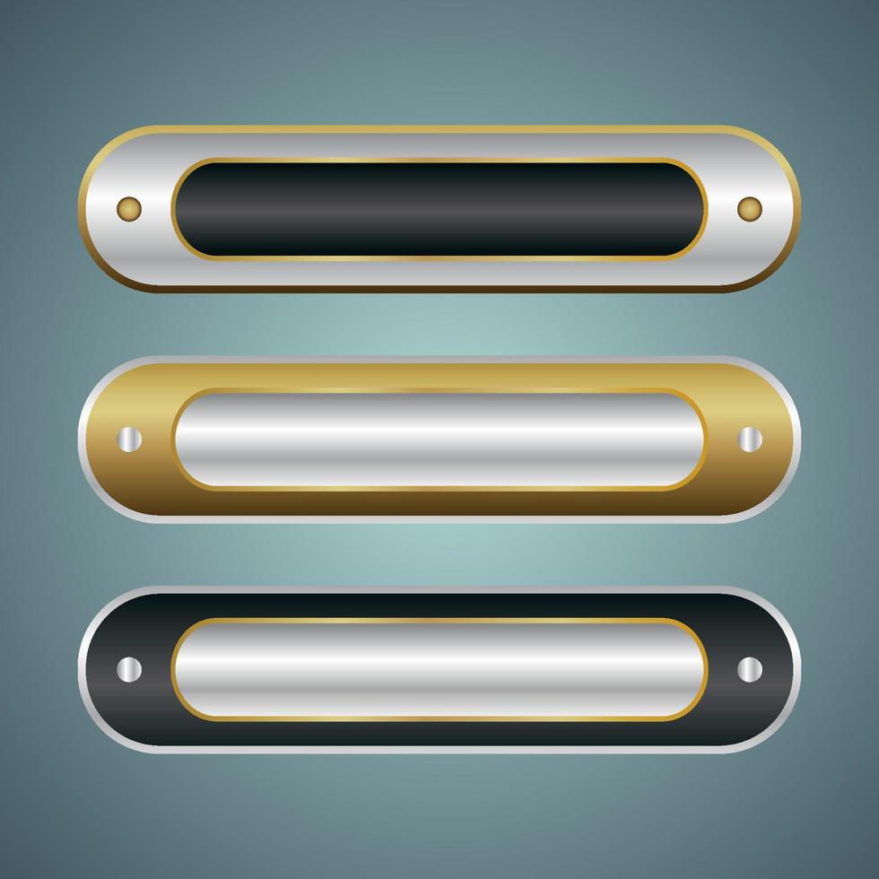 Elegant Silver Gold Name Plate vector