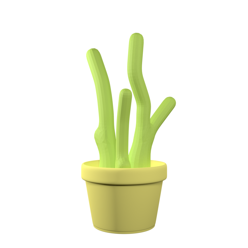 Green Plant in Pot 3D rendering isolated on white background. Ui UX icon design web and app trend png