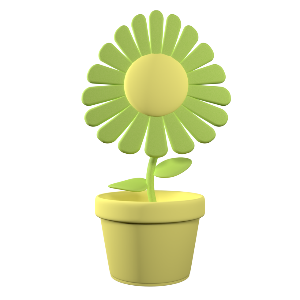 vert plante dans pot 3d le rendu isolé sur blanc Contexte. ui ux icône conception la toile et app tendance png