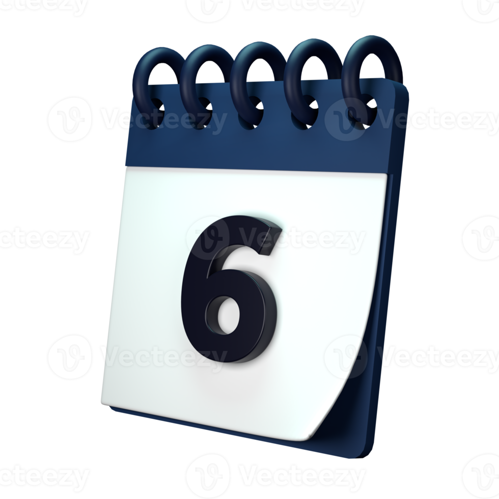 dagelijks kalender plan icoon met aantal 3d renderen geïsoleerd Aan wit achtergrond. ui ux icoon ontwerp web en app neiging png
