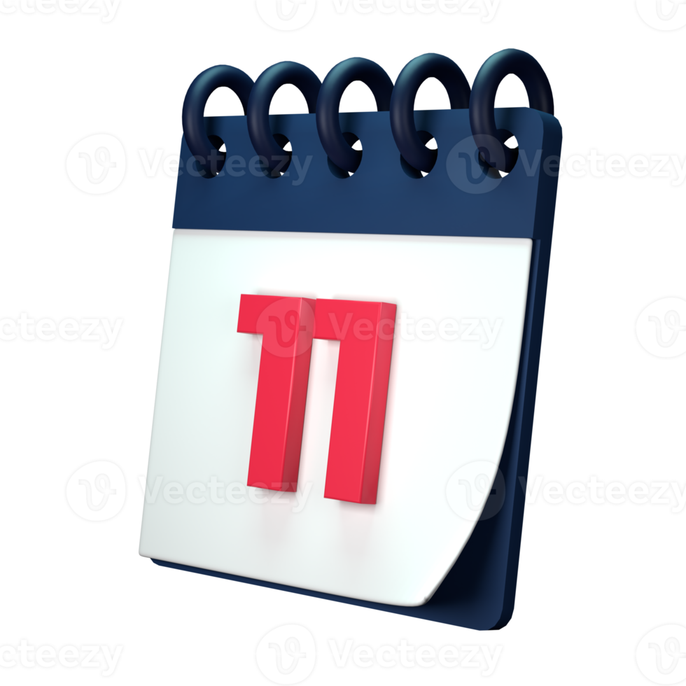 Daily calendar plan icon with number 3D rendering isolated on white background. Ui UX icon design web and app trend png