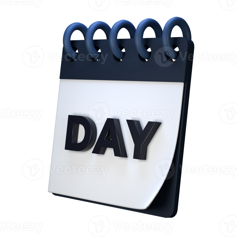 Daily calendar plan icon with number 3D rendering isolated on white background. Ui UX icon design web and app trend png