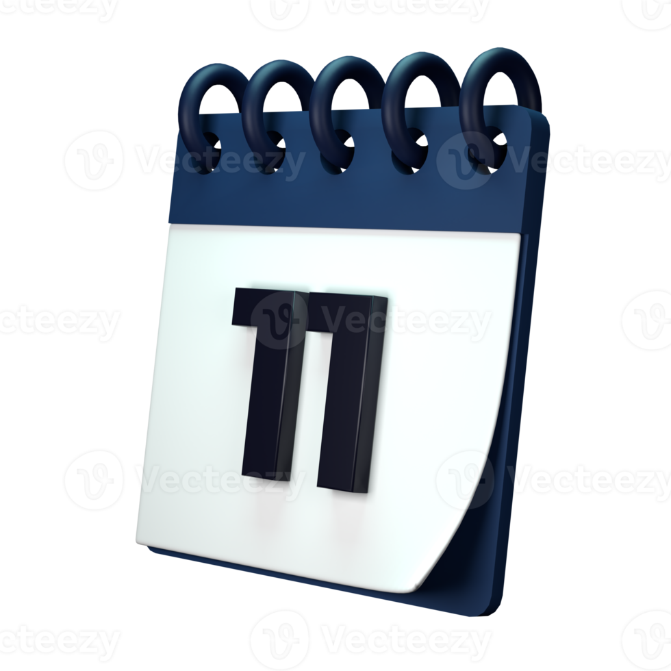 Daily calendar plan icon with number 3D rendering isolated on white background. Ui UX icon design web and app trend png