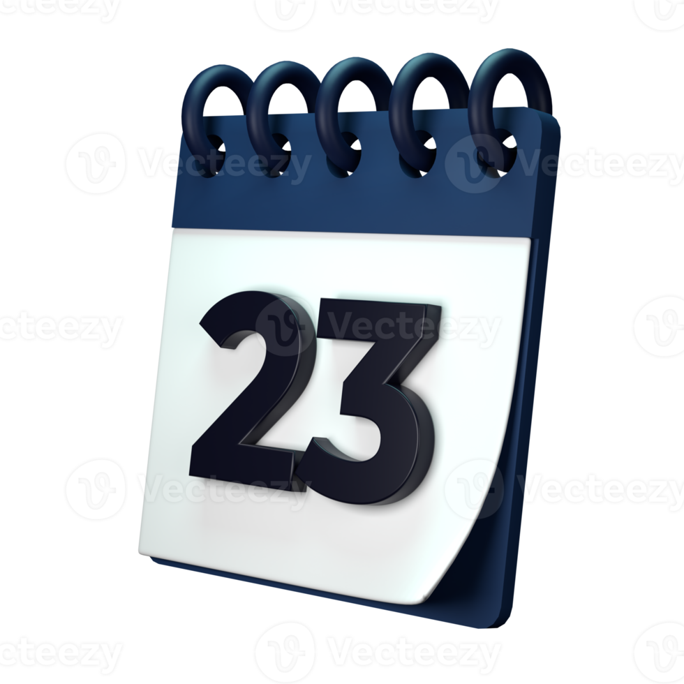 Daily calendar plan icon with number 3D rendering isolated on white background. Ui UX icon design web and app trend png