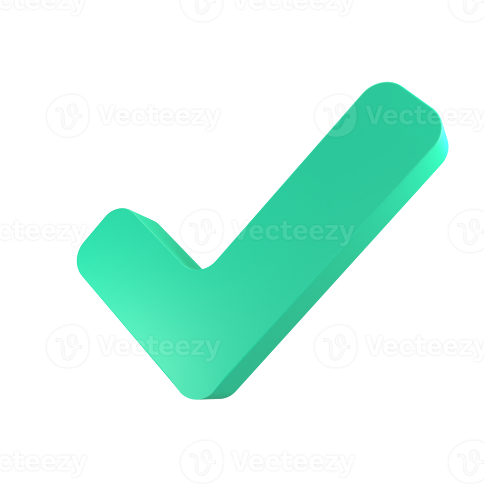 Check Icon 3D rendering isolated on transparent background. Ui UX icon design web and app trend png