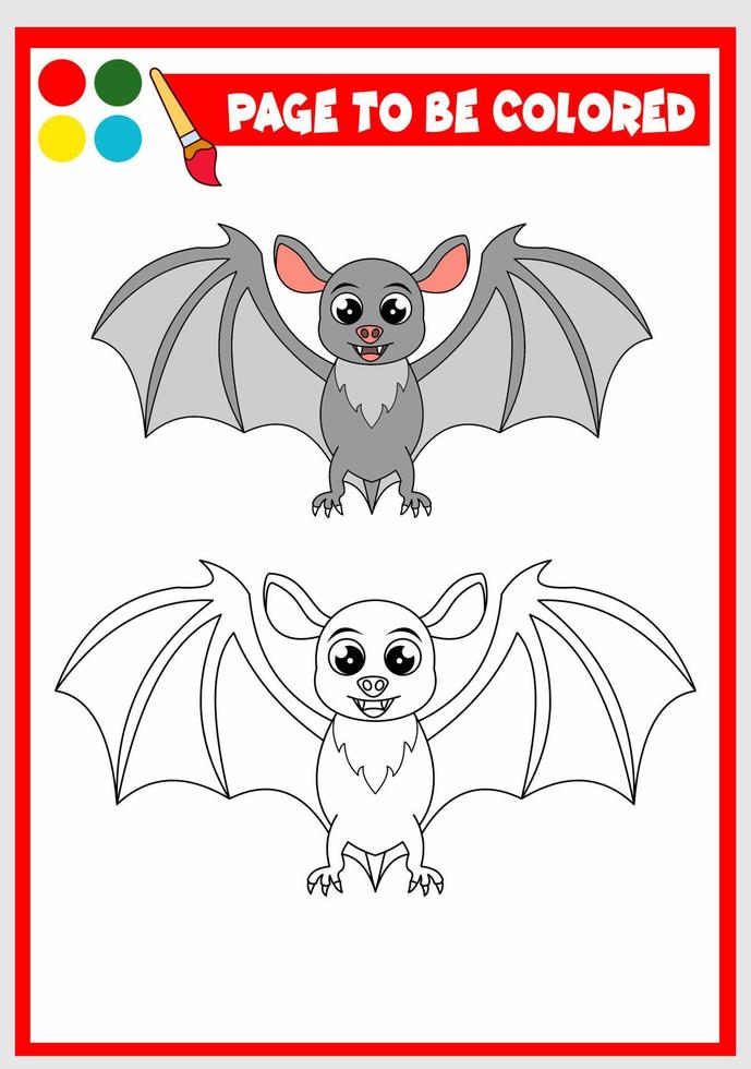 coloring book for kids. bat vector