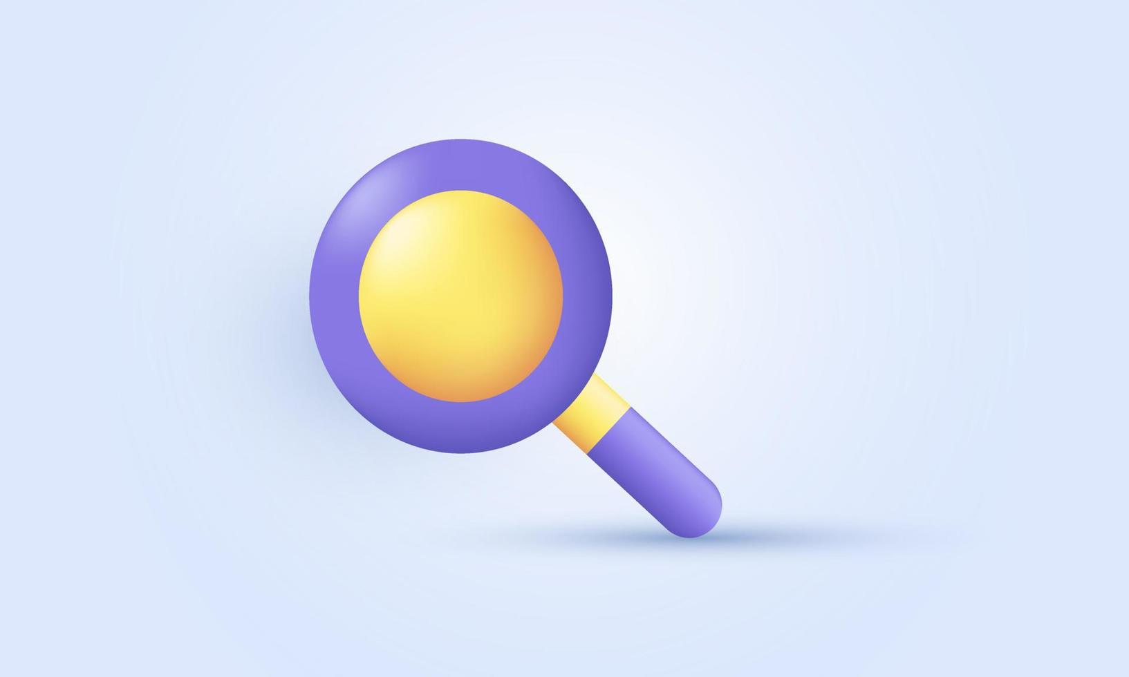 unique realistic purple magnifying glass icon 3d design isolated on vector