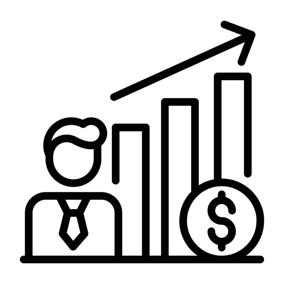 An icon of financial graph line design vector