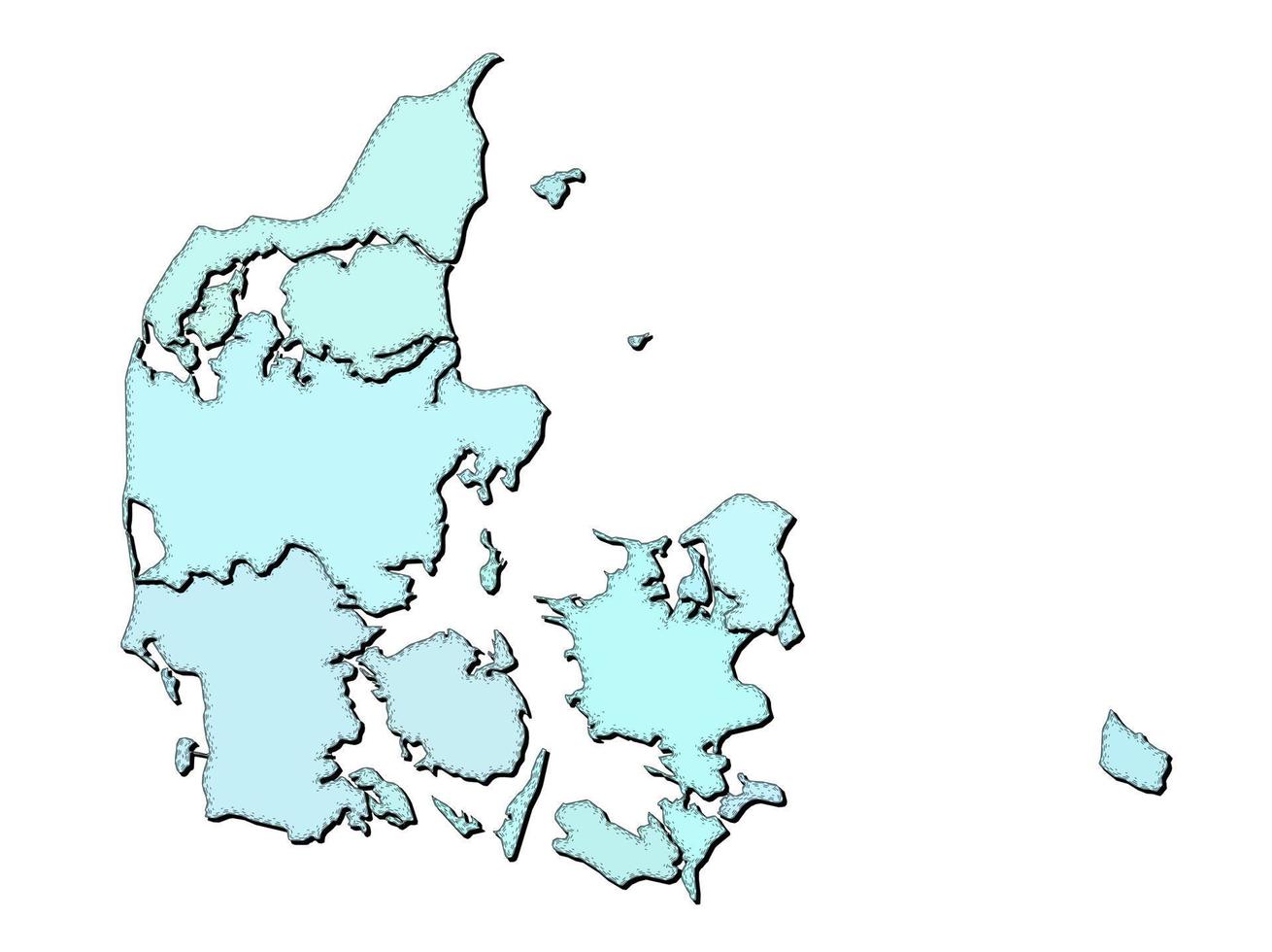 Map of Denmark with states isolated vector
