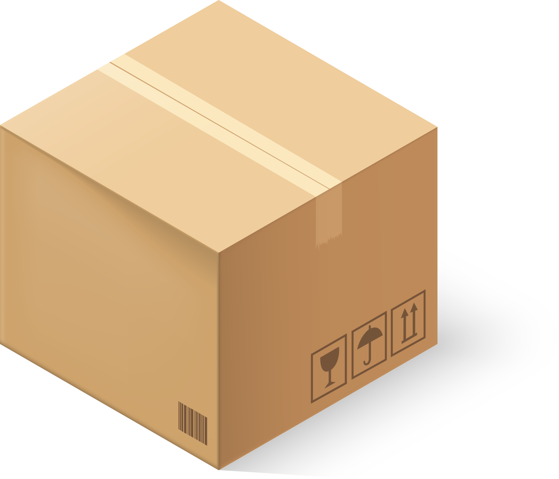 Closed cardboard box taped up and isolated. 19863237 PNG