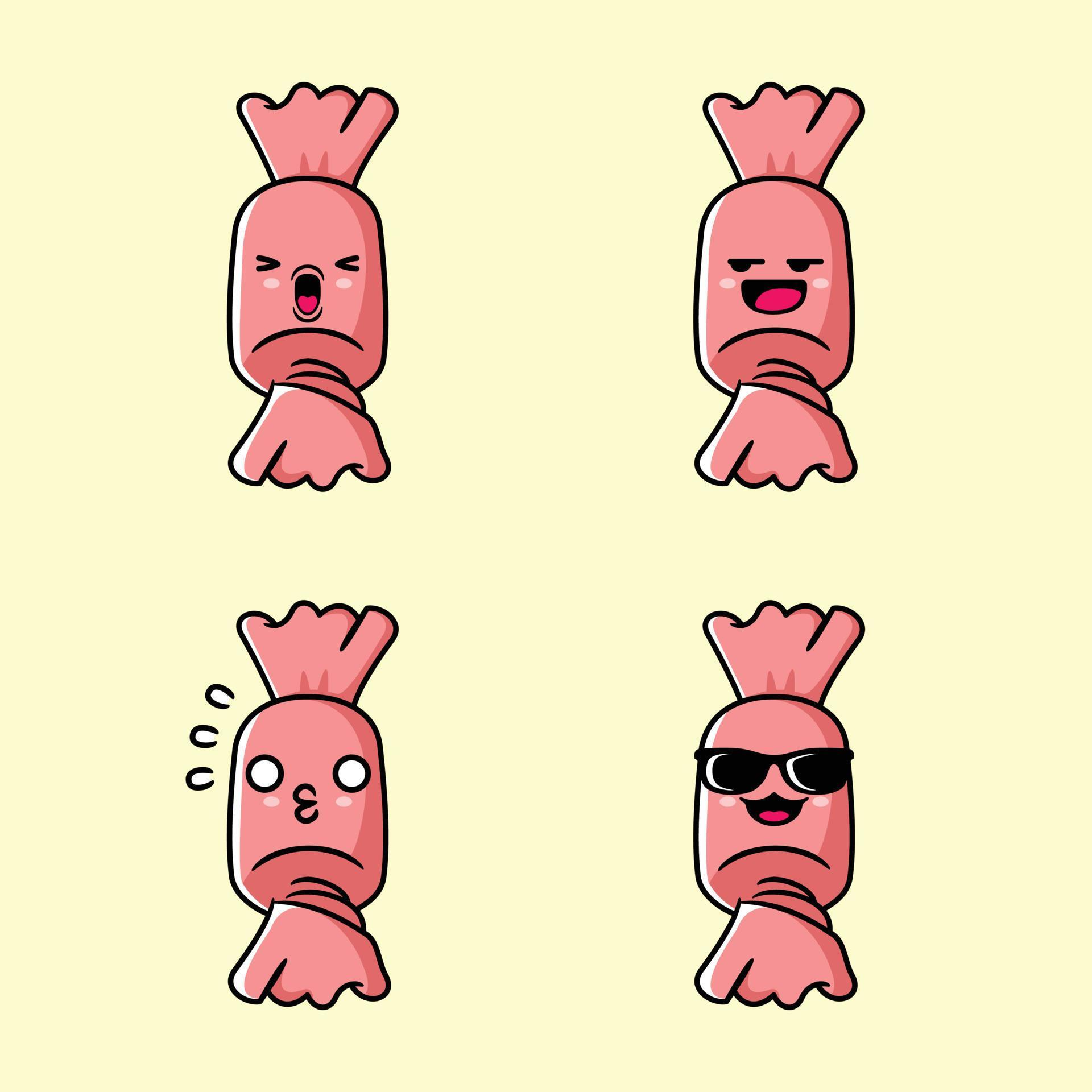 vector illustration of cute candy emoji 19863364 Vector Art at Vecteezy