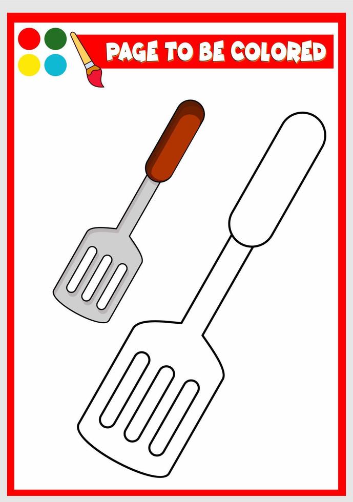coloring book for kids. spatula vector