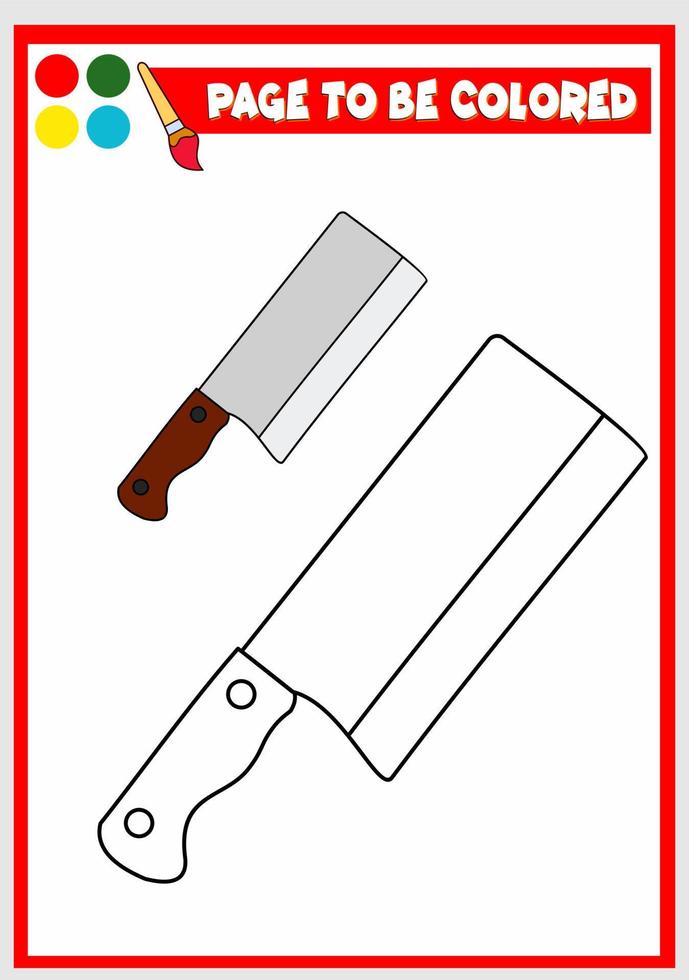 coloring book for kids. knife vector