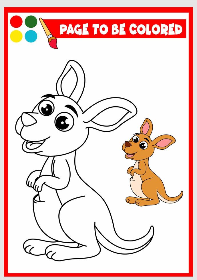 colorante libro para niños. canguro vector