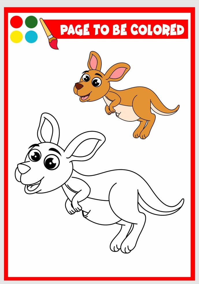 colorante libro para niños. canguro vector
