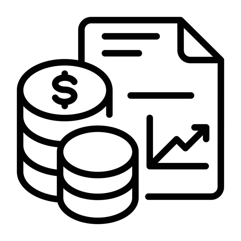 un icono de diseño de línea de gráfico financiero vector