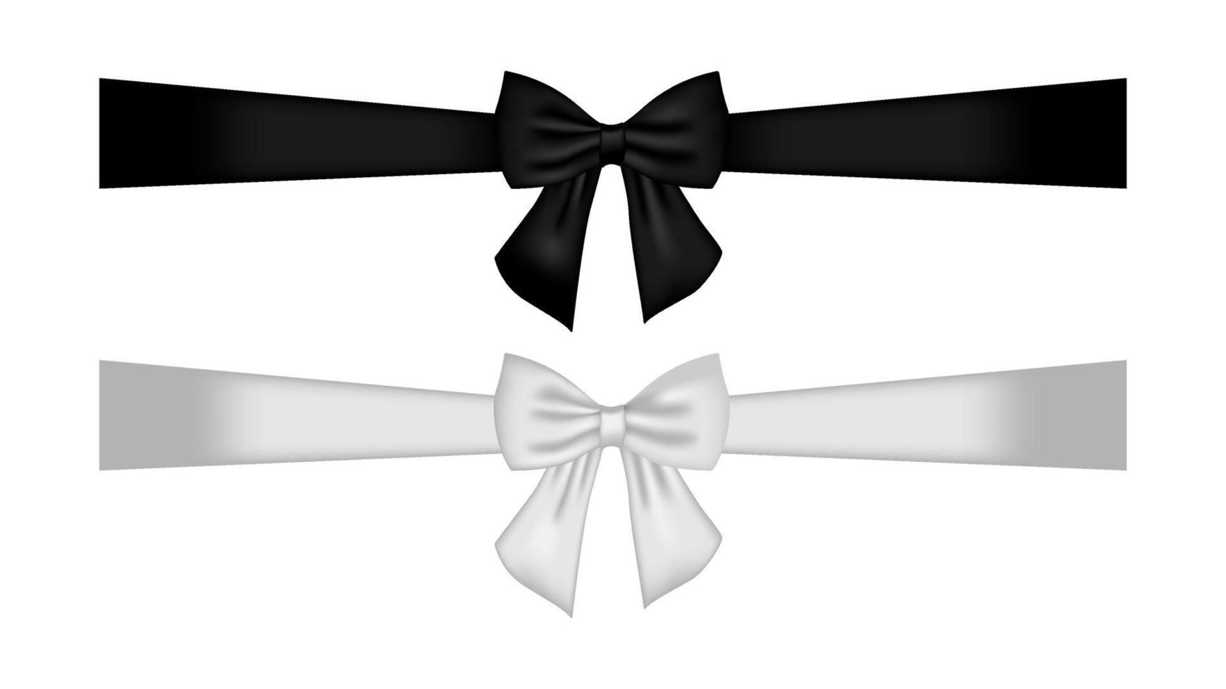 Black and white festive bows for design illustration vector