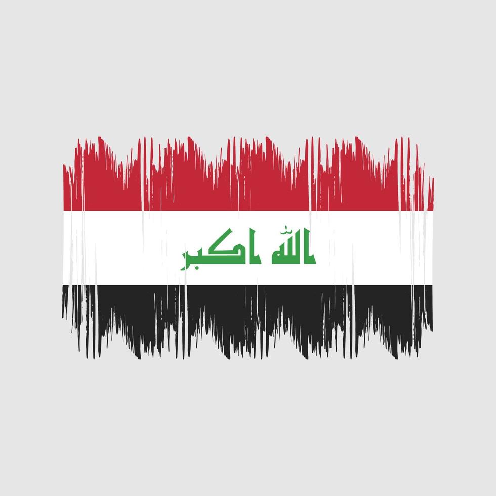 Iraq Flag Bush Strokes. National Flag vector