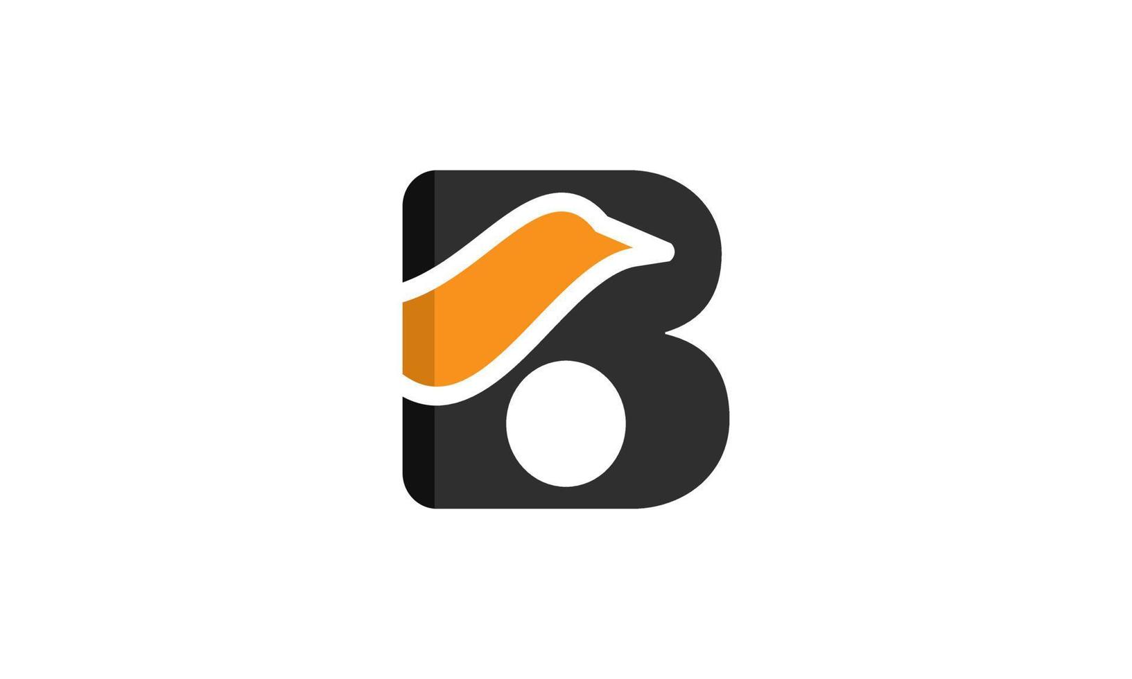 unique  minimal inital B and bird symbol design isolated on vector