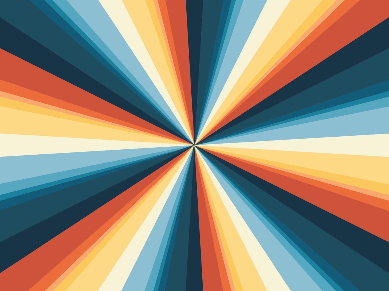 Retro colorful psychedelic starburst spectrum vector background