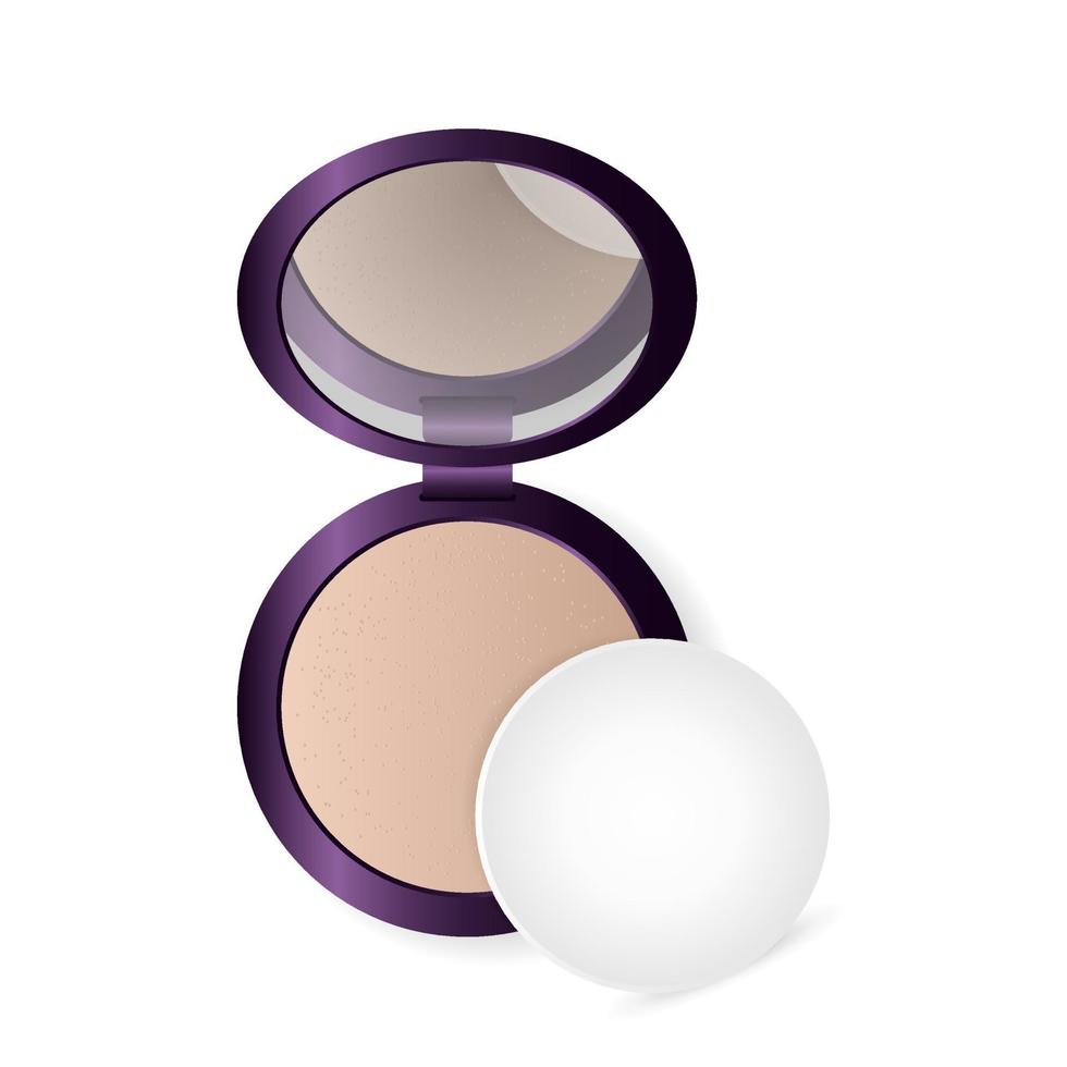 Cosmetic face powder realistic illustration vector