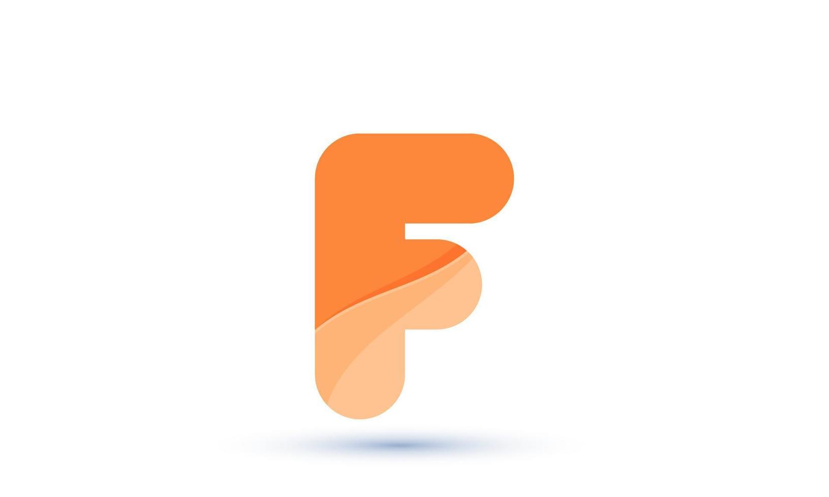 unique orange minimal inital f symbol design isolated on vector