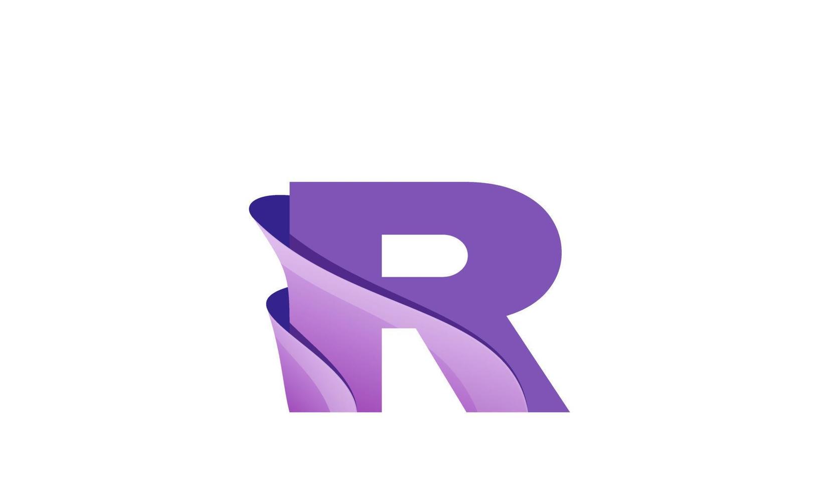 unique minimal inital R symbol design isolated on vector