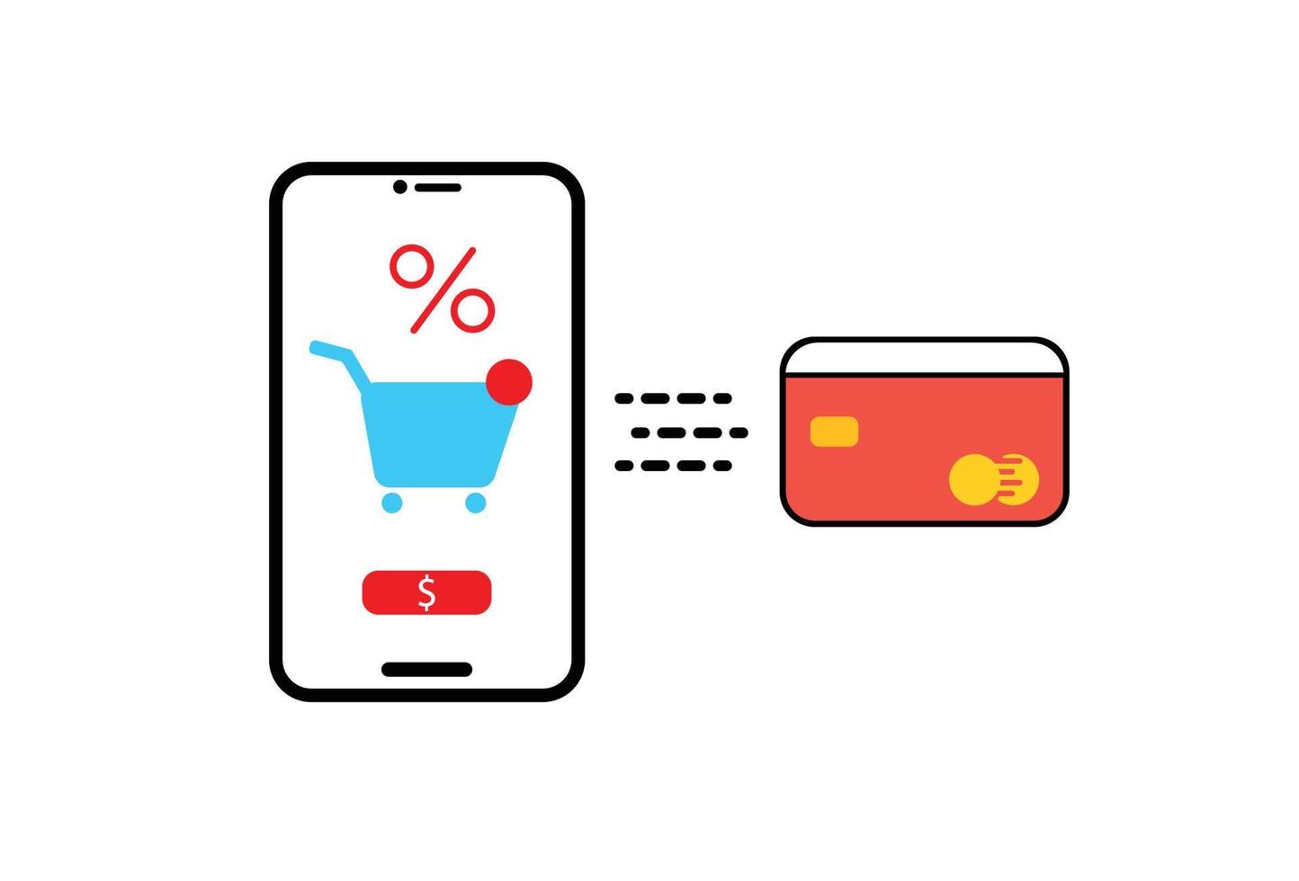 Smartphone check out vector