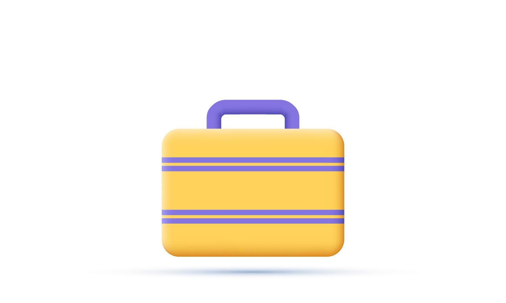unique realistic luggage icon summer travel journey 3d design isolated on vector