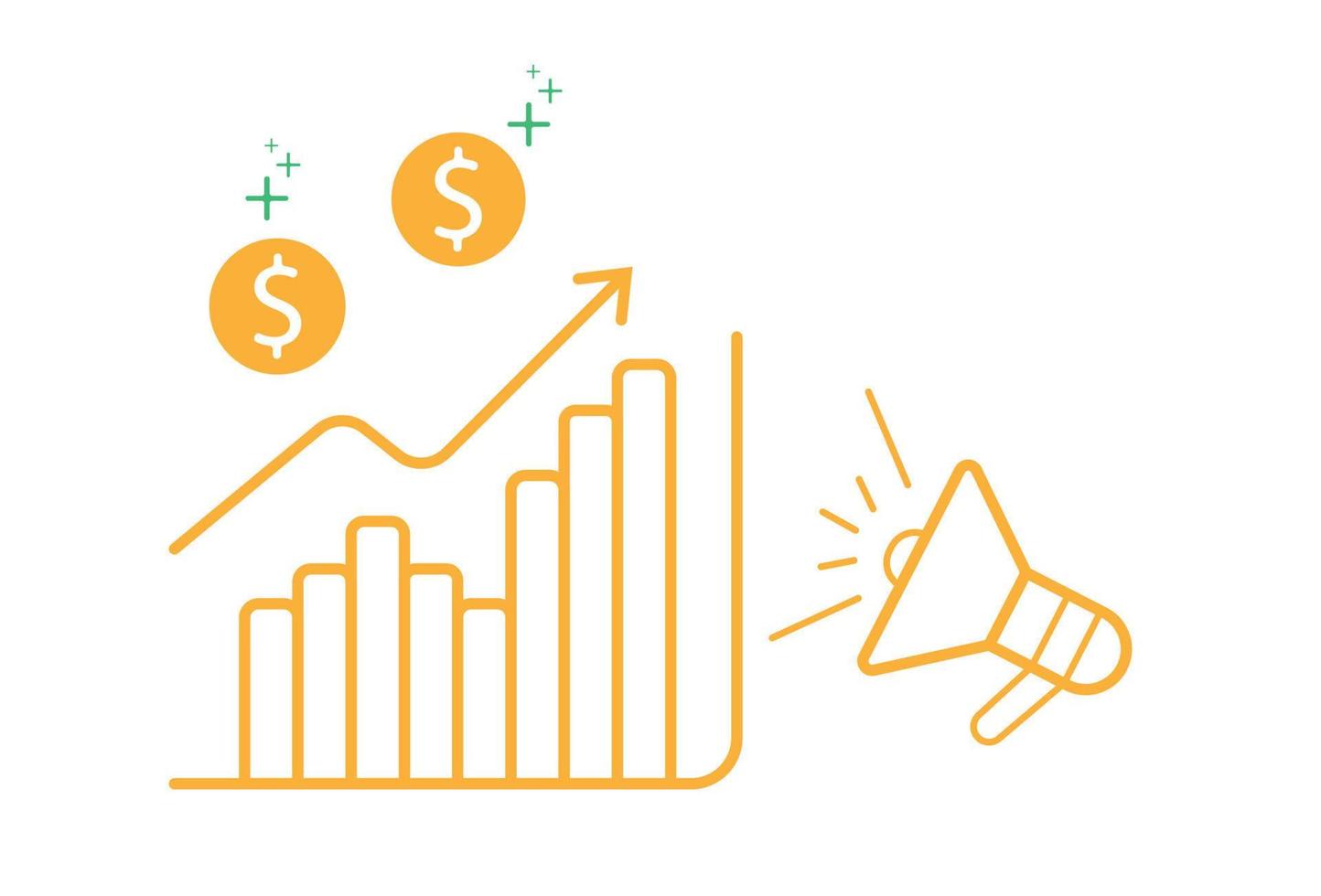 lucro márketing gráfico vector