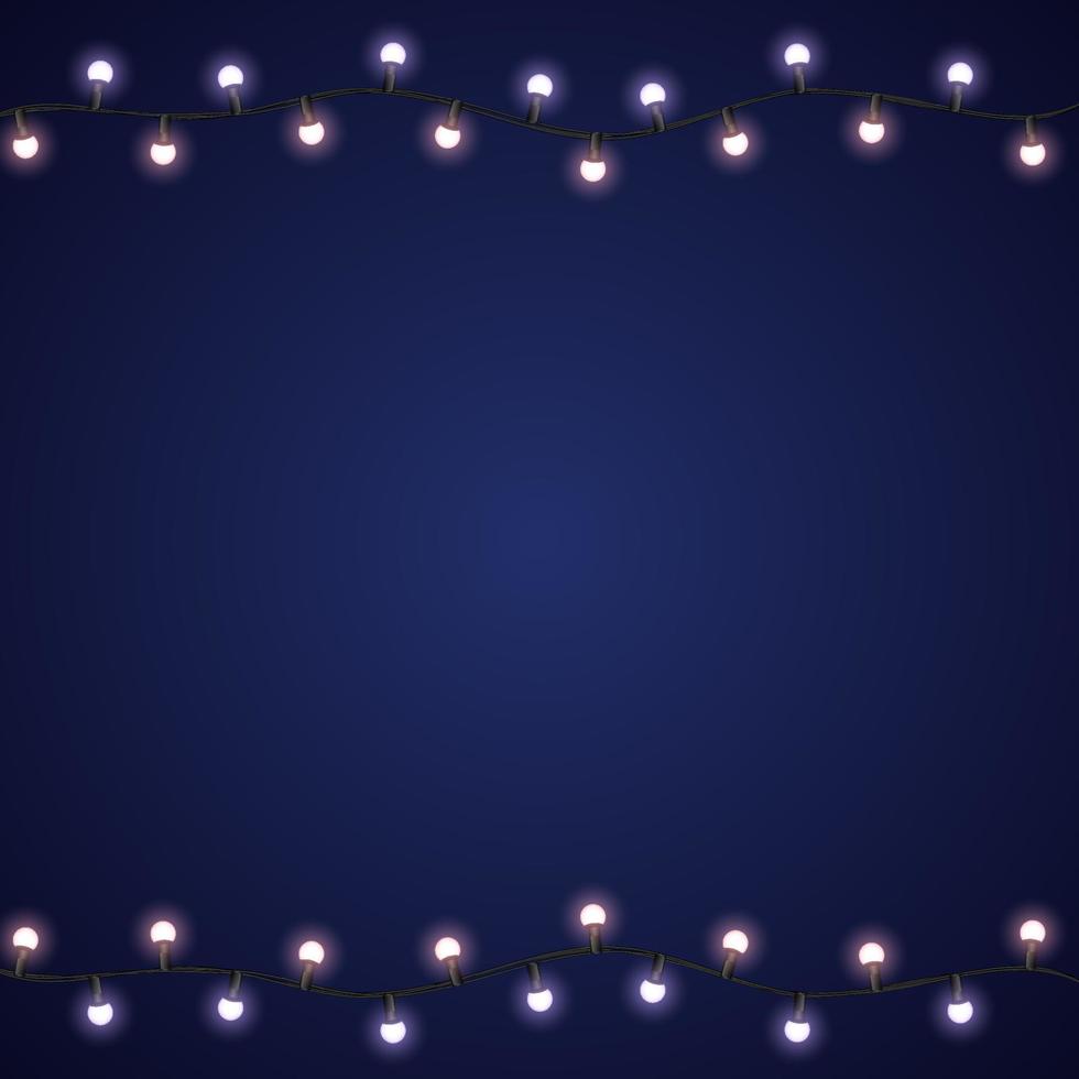 Blue background with two garlands vector