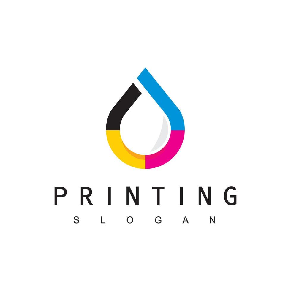 Digital Print Logo Design Template Using Colorful Drop Water Icon vector