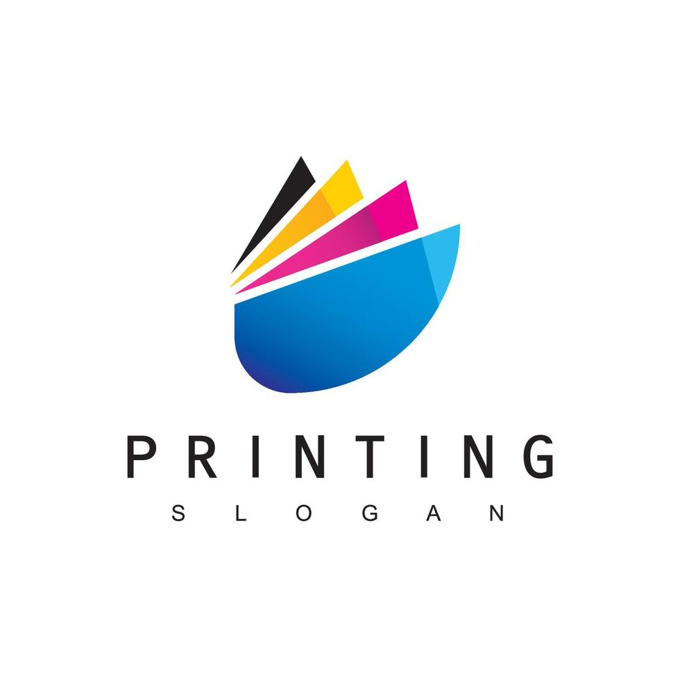 Digital Print Logo Design Template Using Paper Icon vector