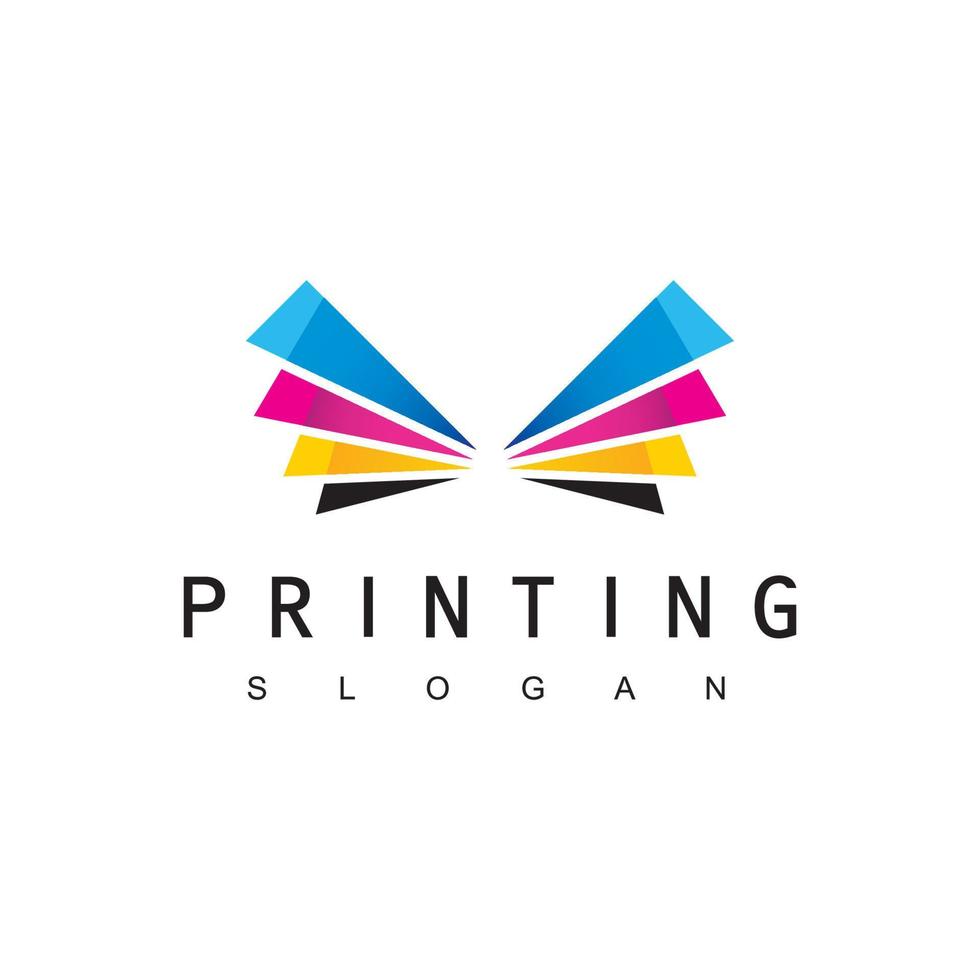 Digital Print Logo Design Template Using Paper Icon vector