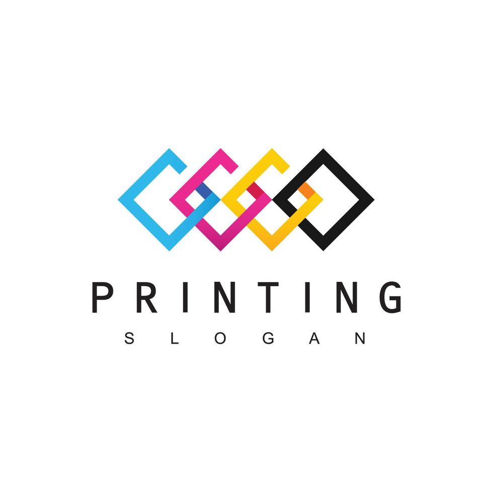 plantilla de diseño de logotipo de impresión digital vector