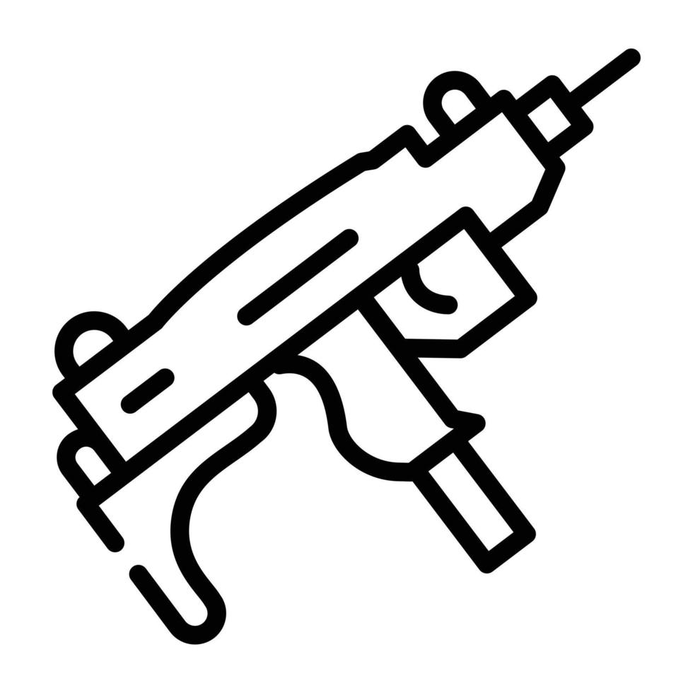 Line editable icon of a gun vector